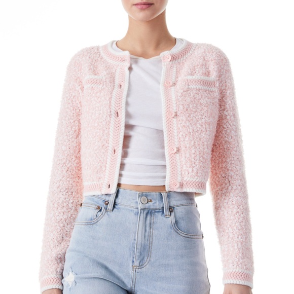 Alice + Olivia Sweaters - Alice + Olivia by Stacy Bendet Noella Crew Neck Cropped Cardigan